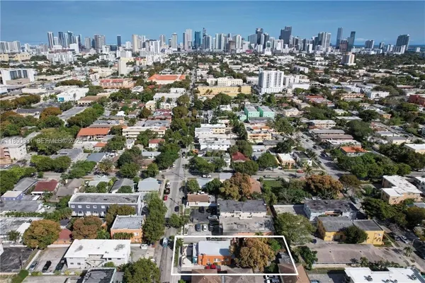 an aerial view of a city