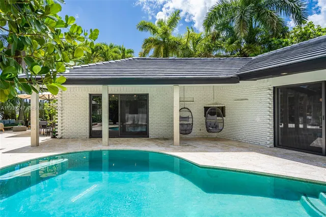 a view of a water fountain and an outdoor space