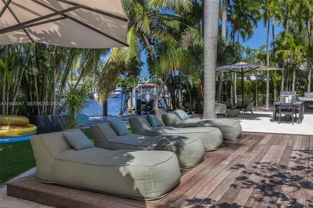 a view of a backyard with plants