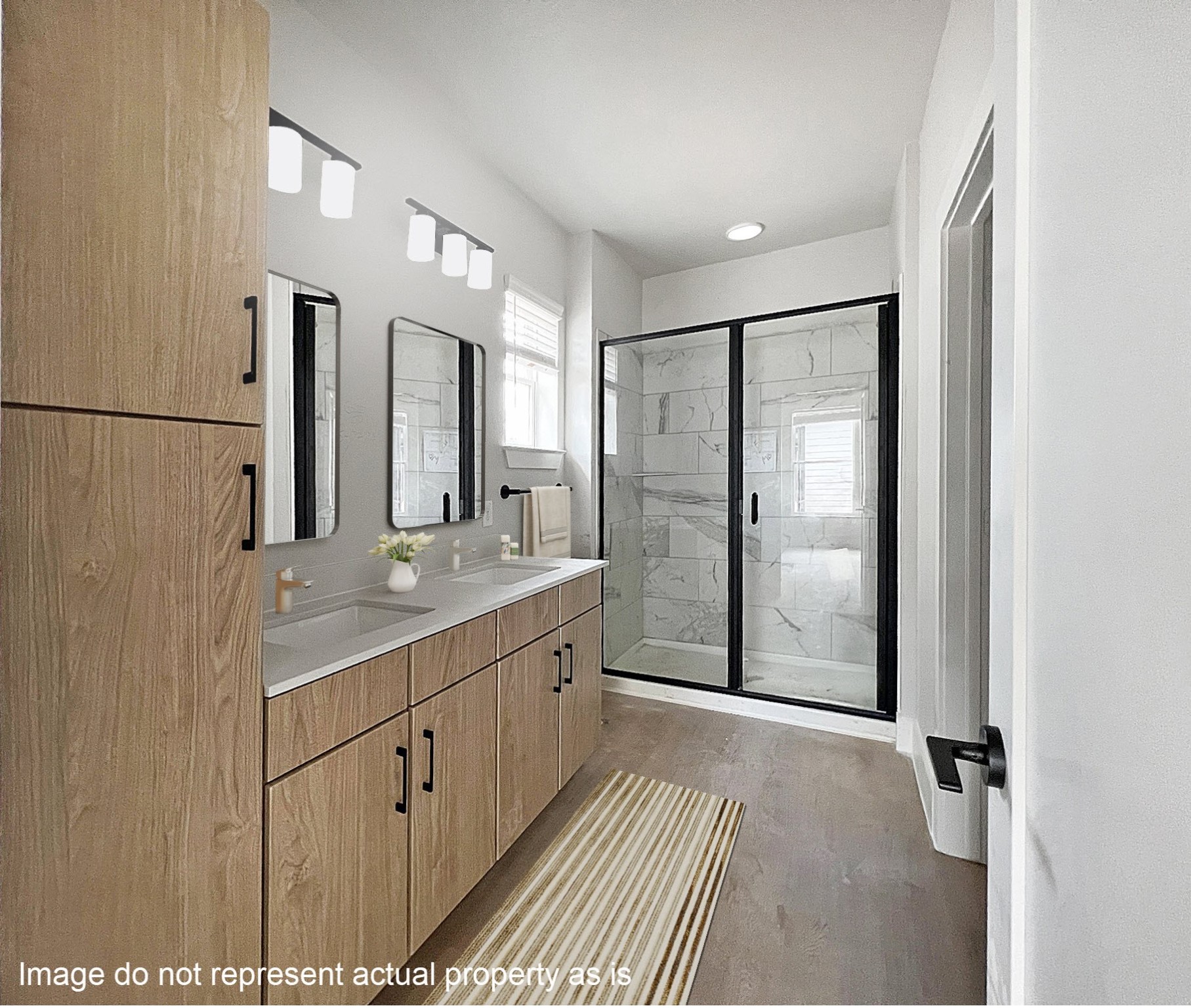 2400-611 Montgomery Park Boulevard Conroe, TX 77304 - Photo 4 of 11 a bathroom with a double vanity sink and mirror