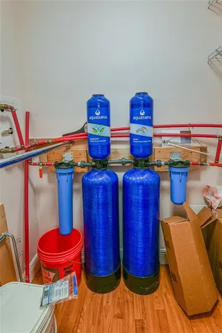 a room with gym equipment