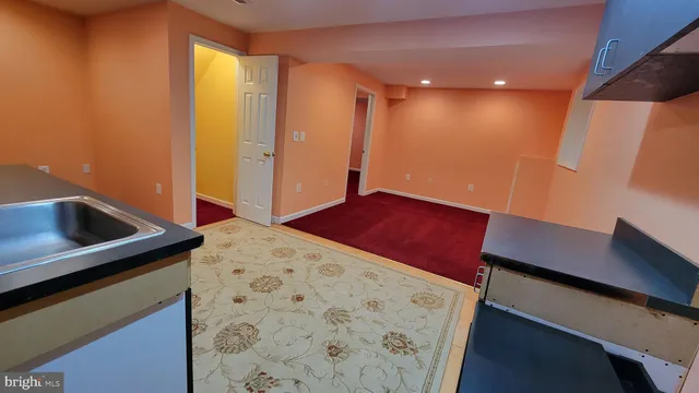 an empty room with closet