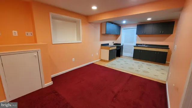 a view of a room with racks on the wall