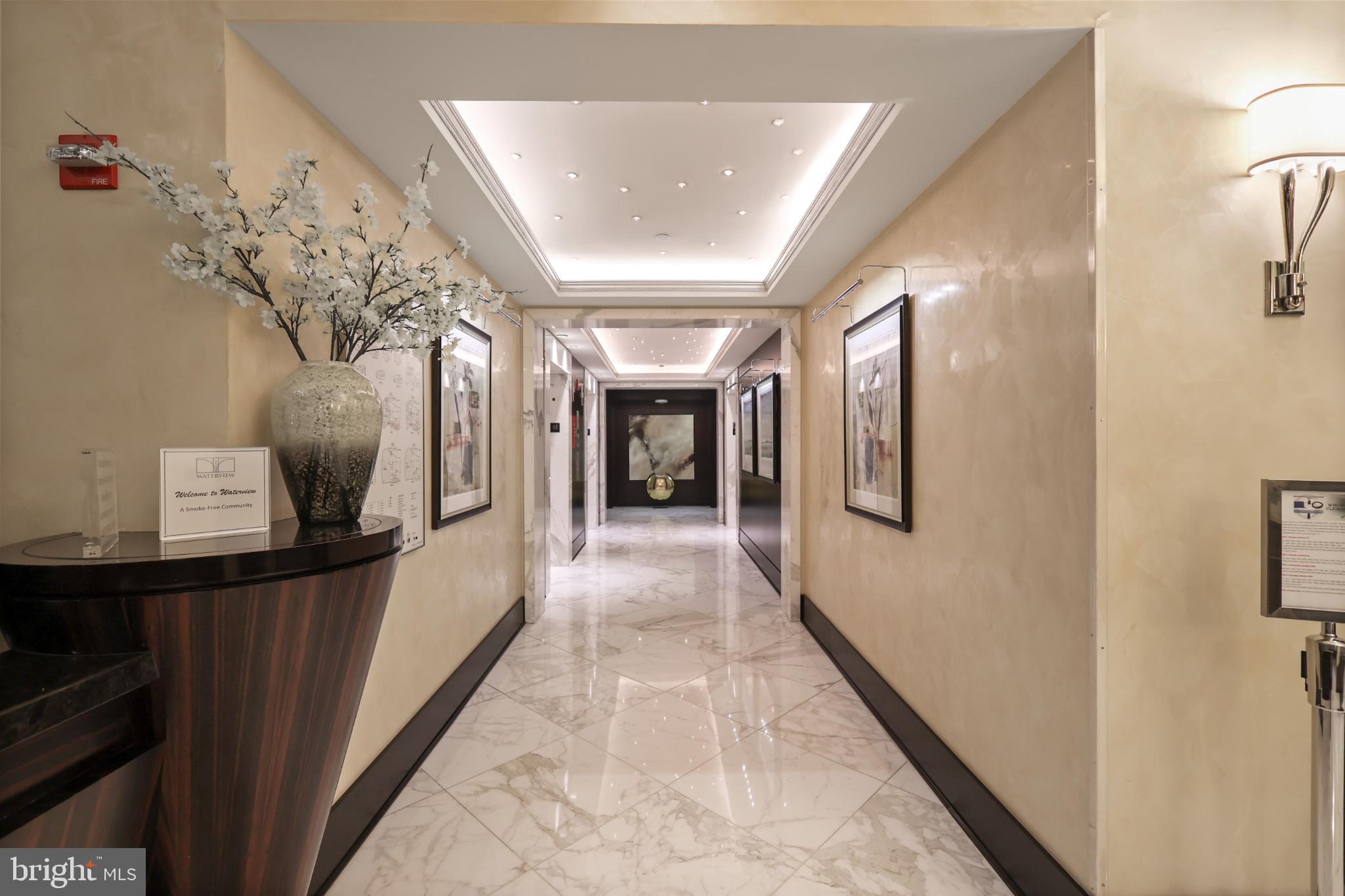 1111 19th Street North, Unit 1707 Arlington, VA 22209 - Photo 47 of 60 Building entrance hallway to elevators