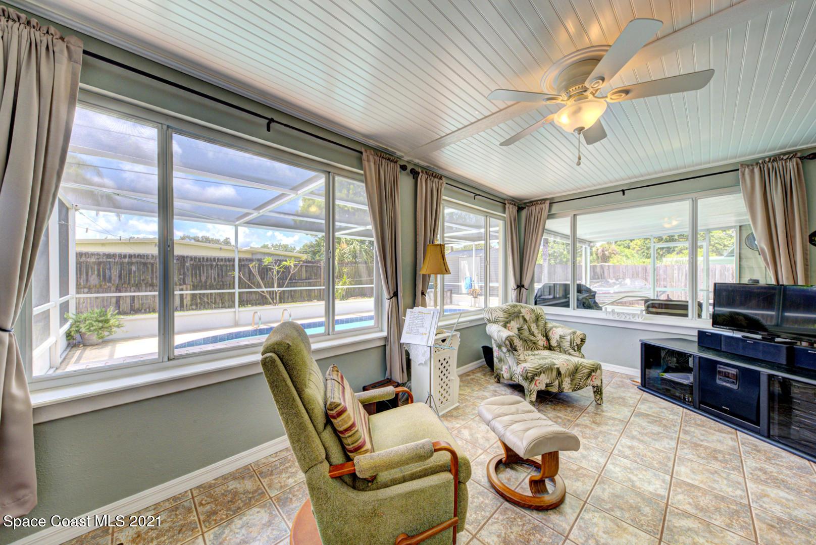 1211 Princeton Road Cocoa, FL 32922 - Photo 16 of 43 Florida room with views of pool