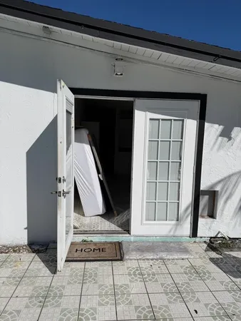 a view of a door of the house