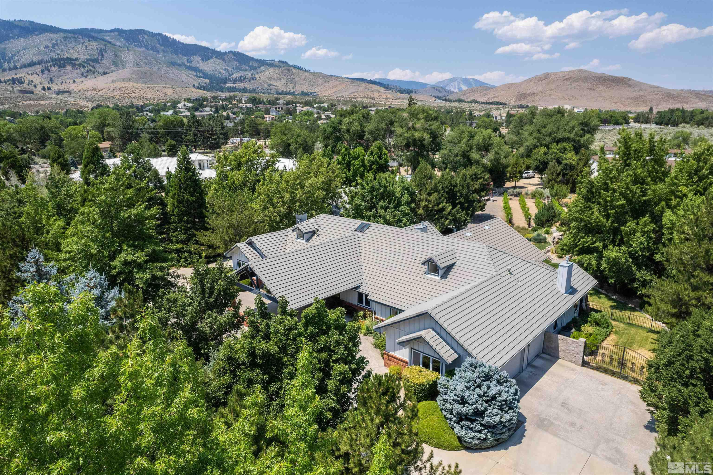2032 Ash Canyon Road Carson City, NV 89703 - Photo 37 of 37 an aerial view of a house with a yard and mountain view in back