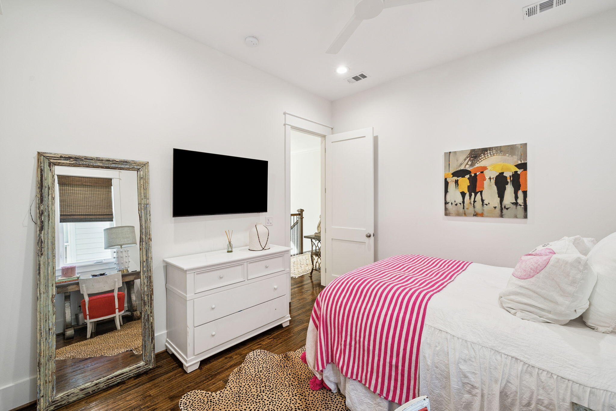 93 Eastern Lake Court Santa Rosa Beach, FL 32459 - Photo 43 of 56 a bedroom with a bed and a flat screen tv