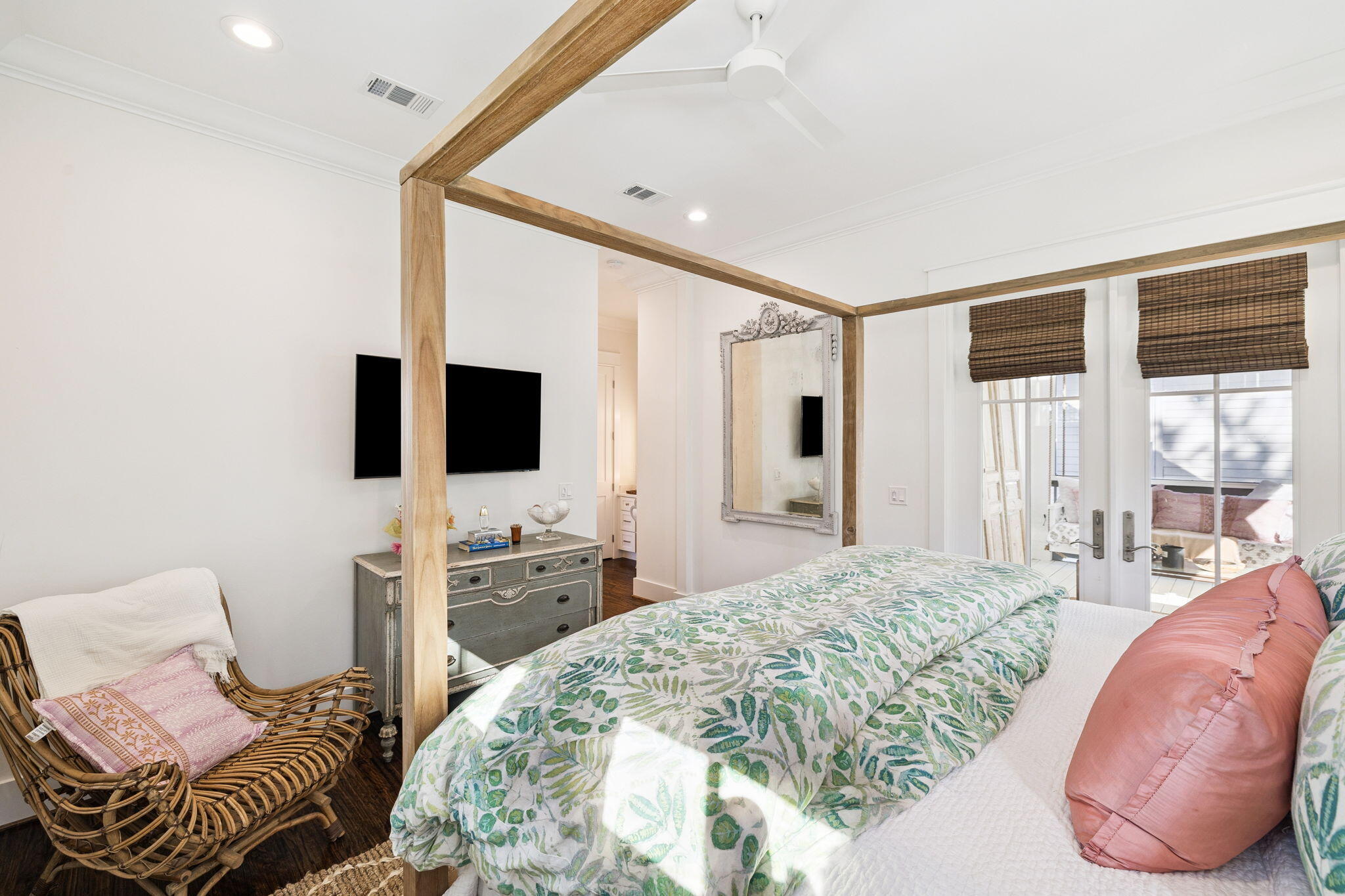 93 Eastern Lake Court Santa Rosa Beach, FL 32459 - Photo 50 of 56 a spacious bedroom with a large bed and a flat screen tv