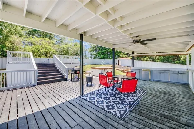 a view of outdoor seating