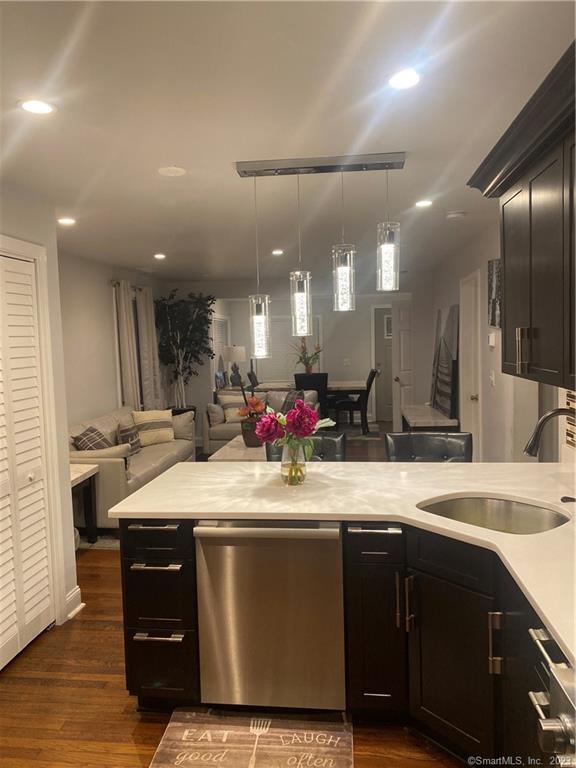 Kitchen open to living room