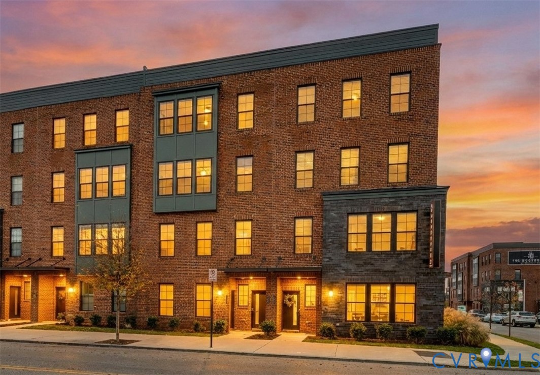 a front view of a building