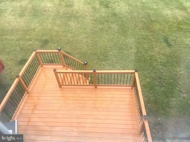 a view of wooden balcony