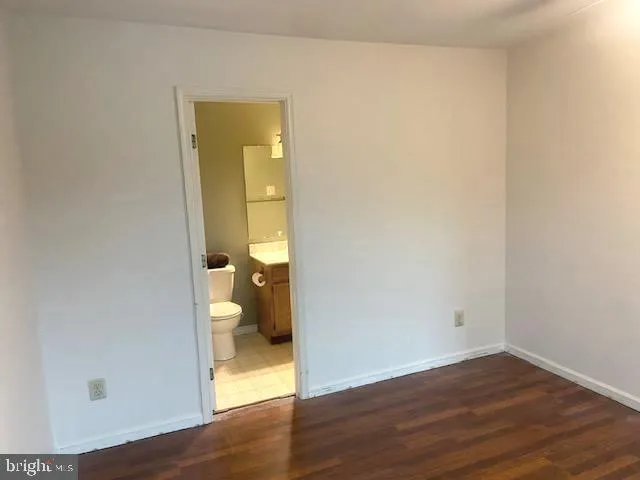 a view of a bathroom with a hardwood