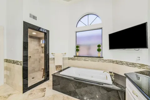 a bathroom with a shower