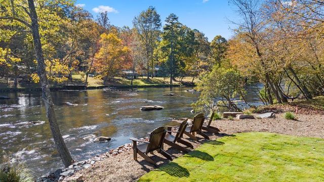 a view of a lake with a trees