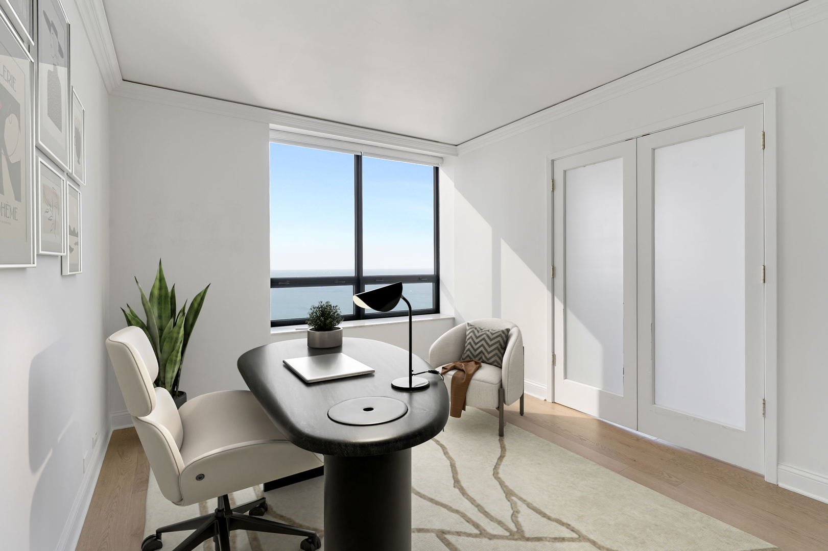 180 East Pearson Street, Unit 3502 Chicago, IL 60611 - Photo 19 of 33 a view of a room with furniture and wooden floor