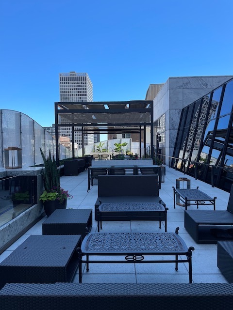 180 East Pearson Street, Unit 3502 Chicago, IL 60611 - Photo 32 of 33 a view of staircase with wooden floor and a potted plant