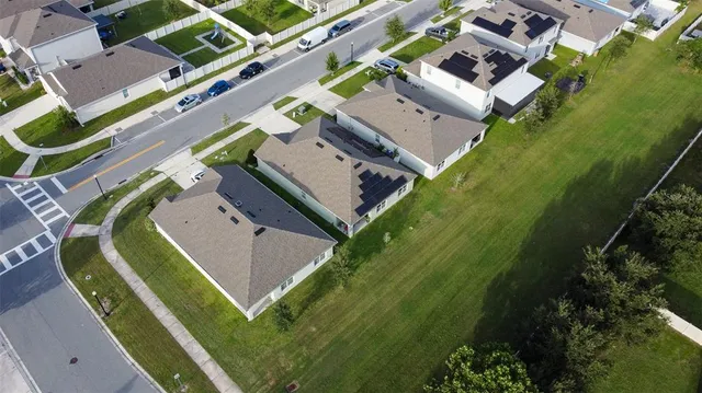an aerial view of a house