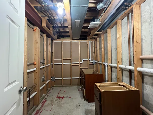 a view of storage and utility room