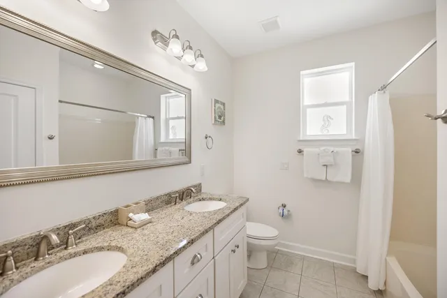 an aerial view of a swimming pool