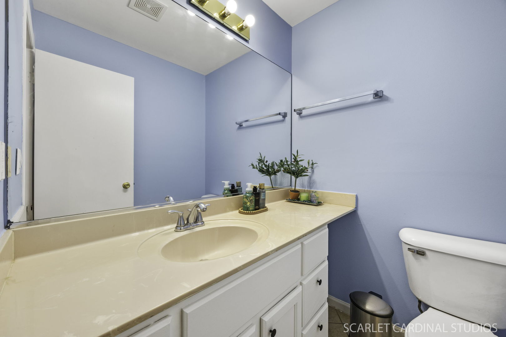 3100 Compton Road Aurora, IL 60504 - Photo 7 of 27 a bathroom with a granite countertop sink a toilet and a mirror