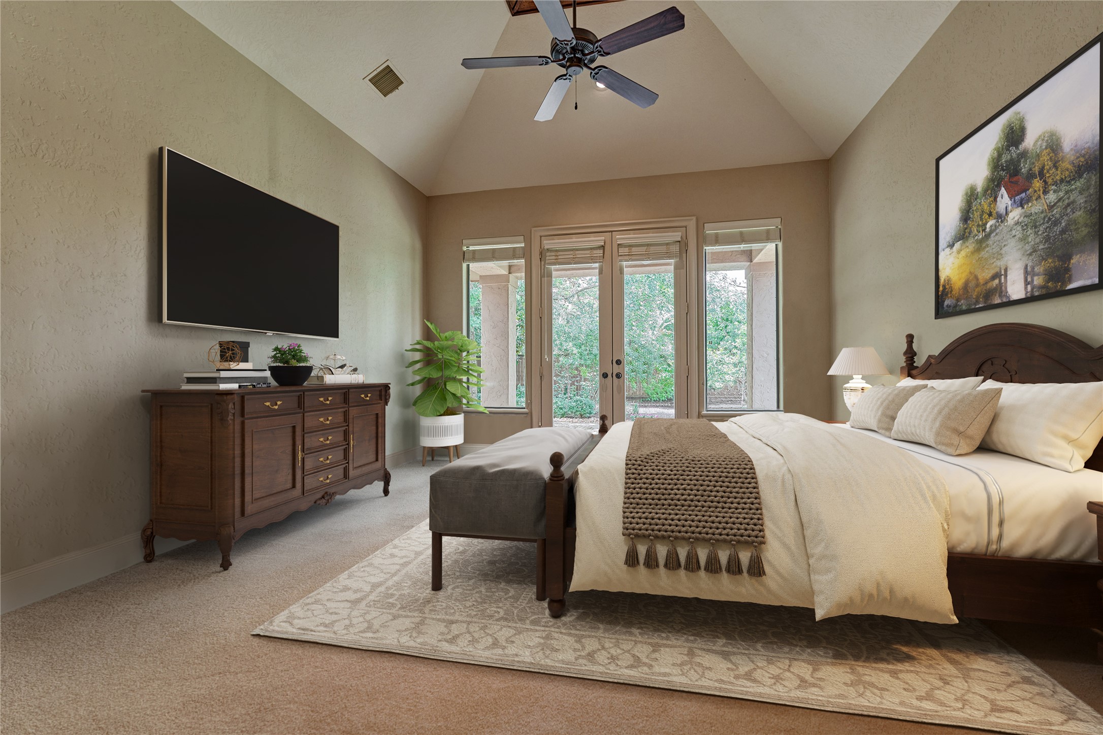 24803 Pearl Crest Lane Spring, TX 77389 - Photo 34 of 50 *This photo is virtually staged* Secondary bedroom #2 is a private guest suite with double door exterior access and a kitchenette!