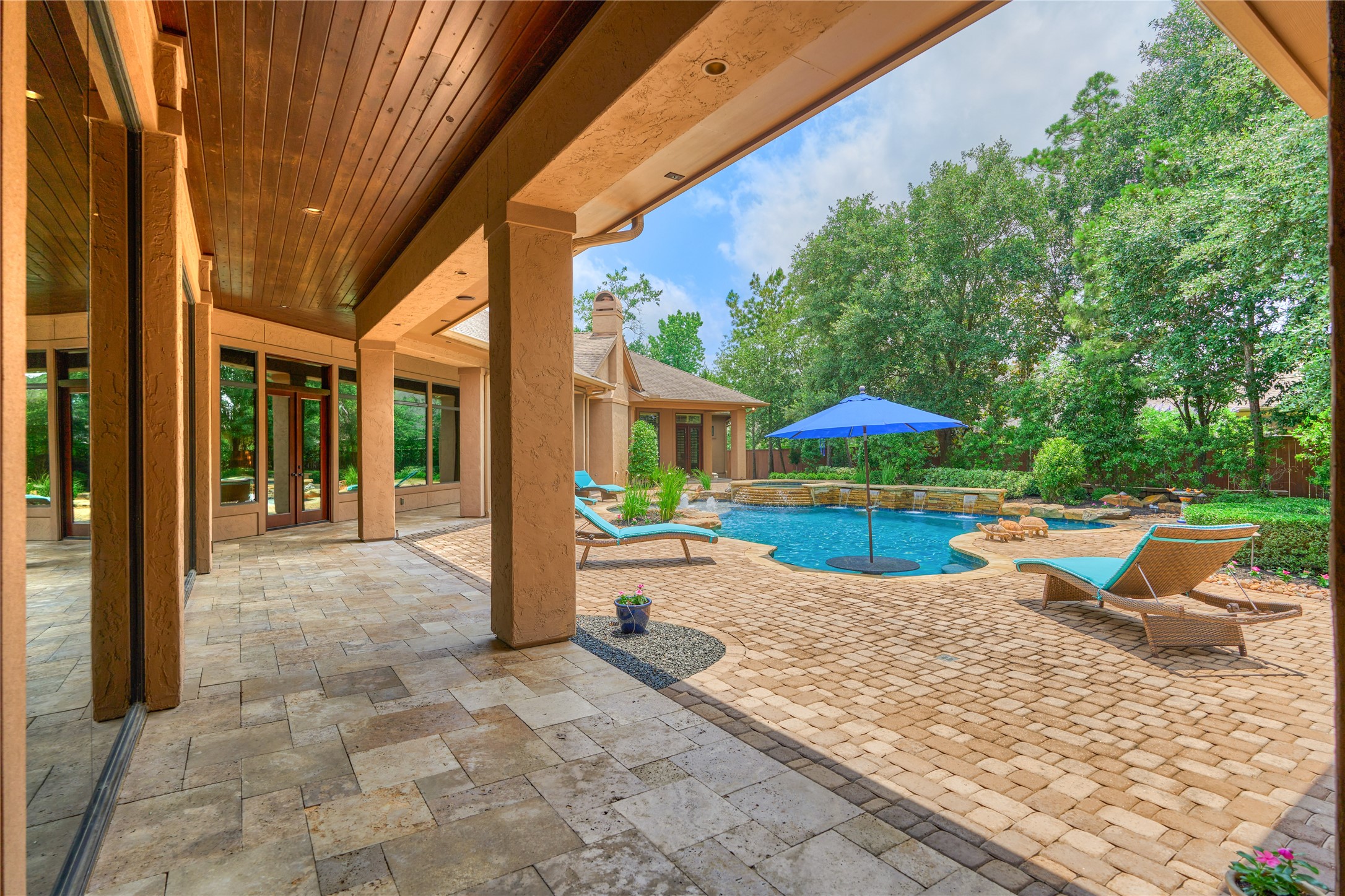 24803 Pearl Crest Lane Spring, TX 77389 - Photo 40 of 50 Covered patio offers a shady veranda with a spectacular view.