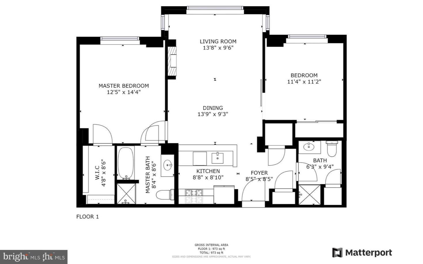 2020 12th Street Northwest, Unit 108 Washington, DC 20009 - Photo 5 of 35 Incredible layout with bedrooms on opposite sides