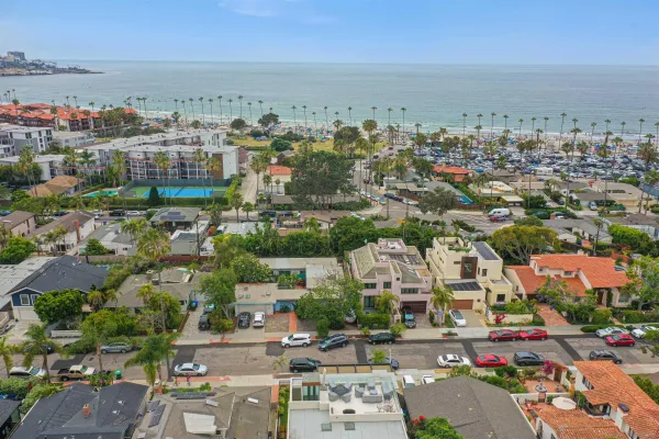 an aerial view of a city
