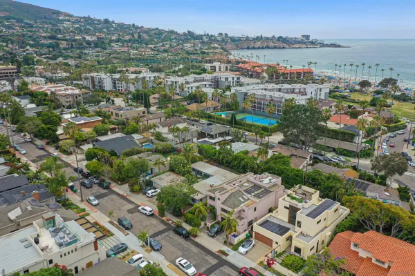 an aerial view of multiple house