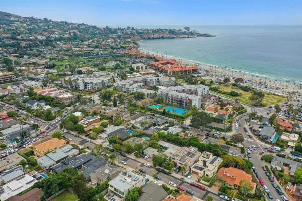 an aerial view of a city