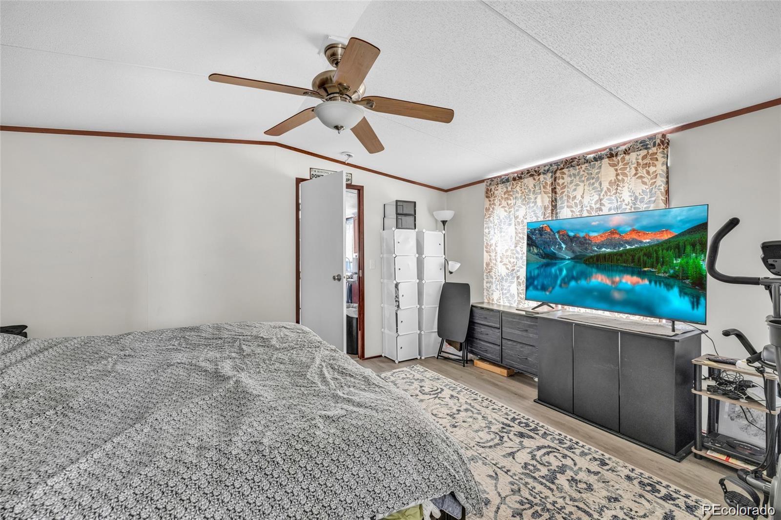 10 Jason Street Castle Rock, CO 80109 - Photo 5 of 11 a bedroom with a bed and a flat screen tv