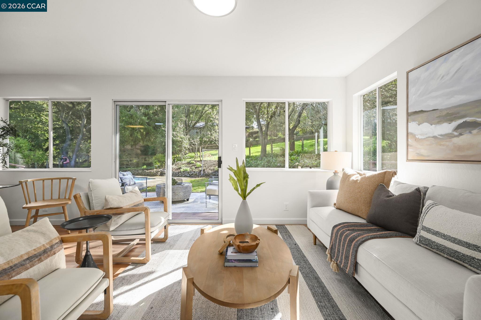 700 Miner Road Orinda, CA 94563 - Photo 9 of 37 a living room with furniture and a large window