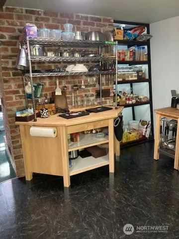 a view of a room with storage