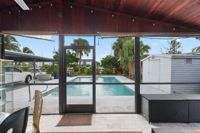 a view of a building from a window