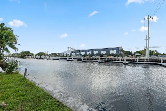 a view of a lake with houses