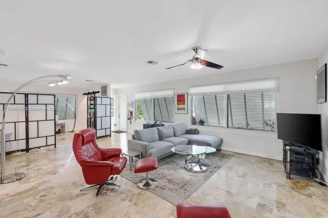 a living room with furniture or couch and a flat screen tv