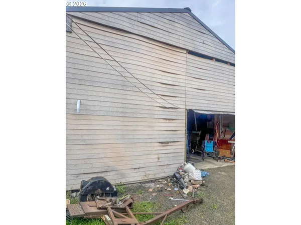 a view of a porch with a bench