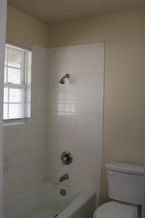 a bathroom with a shower a toilet and a sink