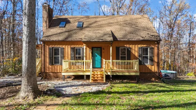 front view of a house with a yard