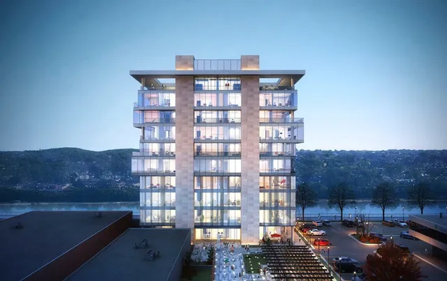 a view of a balcony with city view