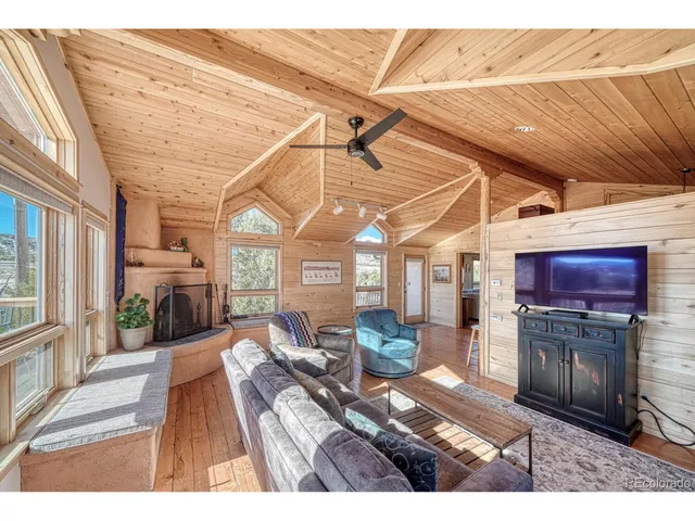 a living room with furniture