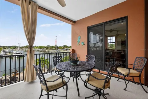a view of a roof deck with couches