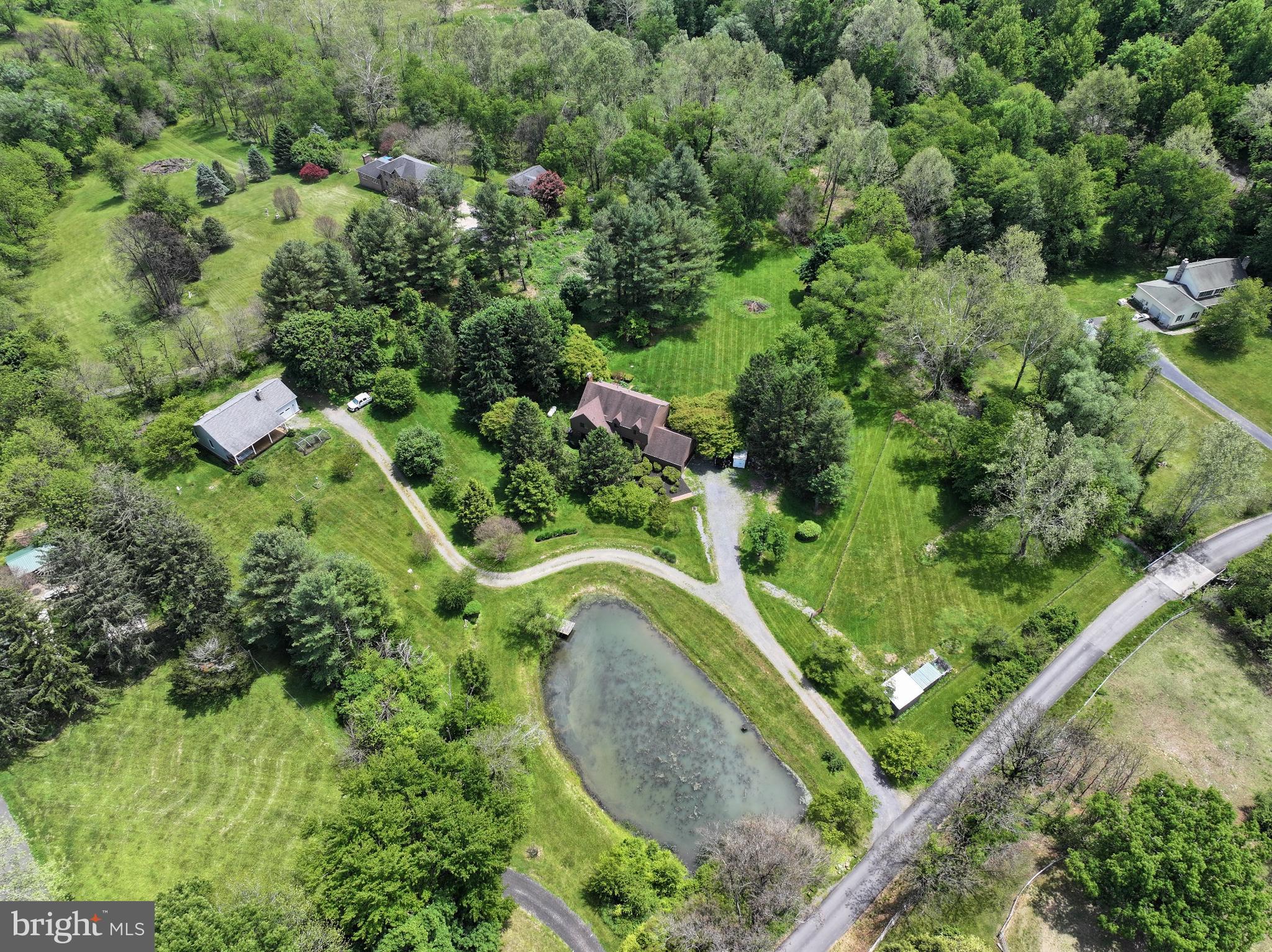 3195 Fiery Run Road Markham, VA 22643 - Photo 114 of 126 an aerial view of a house with a yard and outdoor seating
