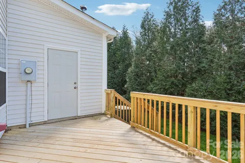 a view of a wooden deck