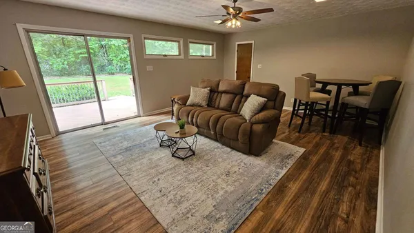 a living room with furniture