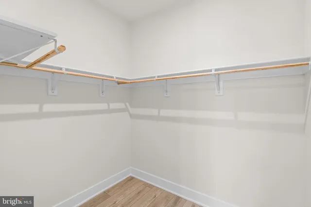 a view of small space with racks on the wall