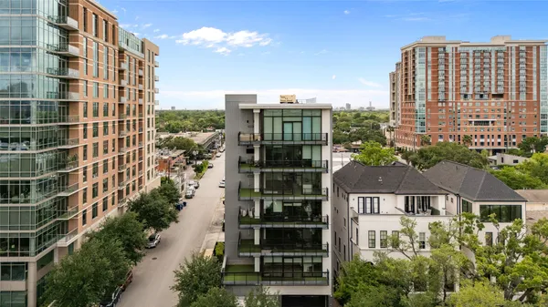an aerial view of multiple house