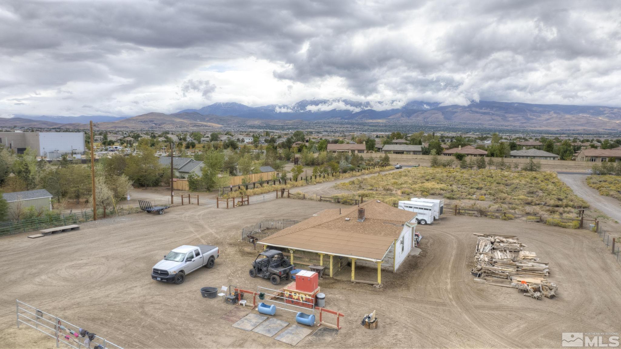 8250 Desert Way Reno, NV 89521 - Photo 29 of 32 an aerial view of a swimming pool and lounge chairs